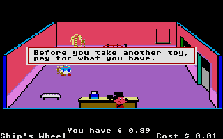Donald Duck's Playground (Atari ST) screenshot: You can only buy one thing at a time