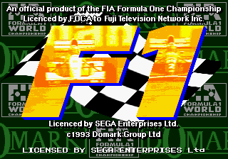 Formula One (Genesis) screenshot: Title screen