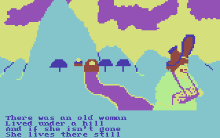 Hey Diddle Diddle (Commodore 64) screenshot: There was an old woman...