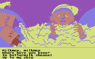 Hey Diddle Diddle (Commodore 64) screenshot: Milkman, milkman...