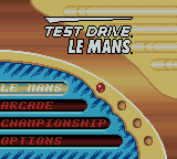 Test Drive: Le Mans (Game Boy Color) screenshot: North American title screen