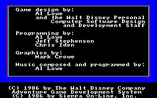 Donald Duck's Playground (Amiga) screenshot: The credits.