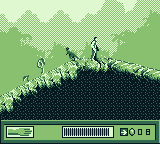 The Lost World: Jurassic Park (Game Boy) screenshot: Fighting a dino.