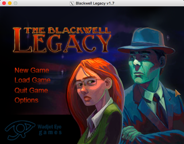 The Blackwell Legacy (Macintosh) screenshot: Main menu