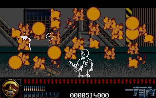 Predator 2 (Atari ST) screenshot: Hit a screen-clearing bonus... rocket launcher, I think
