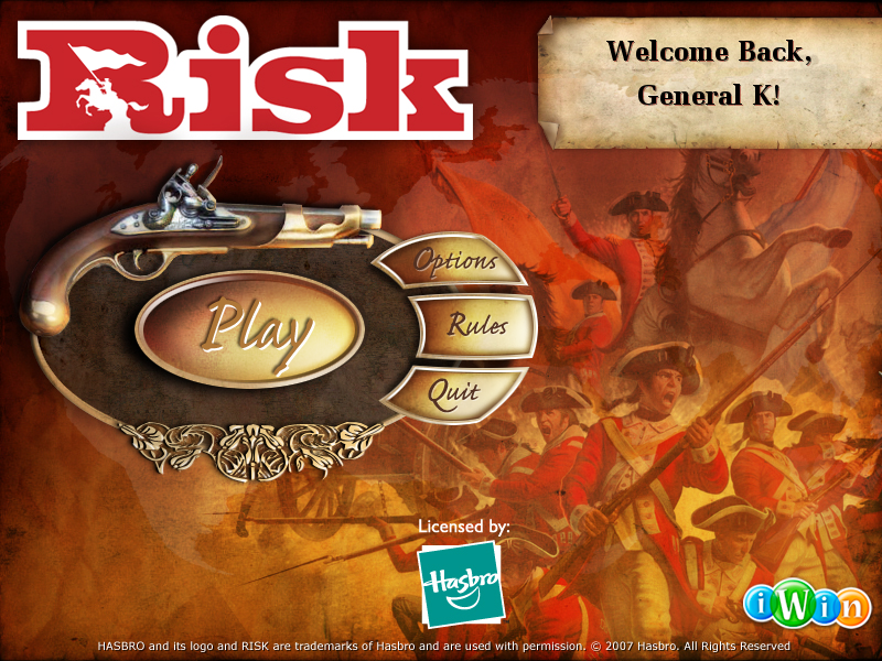 Risk (Windows) screenshot: Main menu