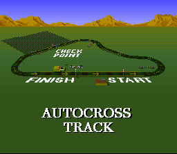 Race Drivin' (SNES) screenshot: Overview of the autocross track