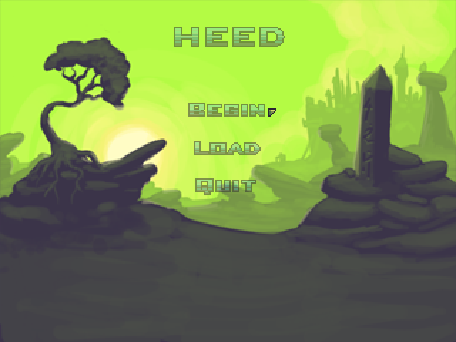 Heed (Windows) screenshot: Title screen