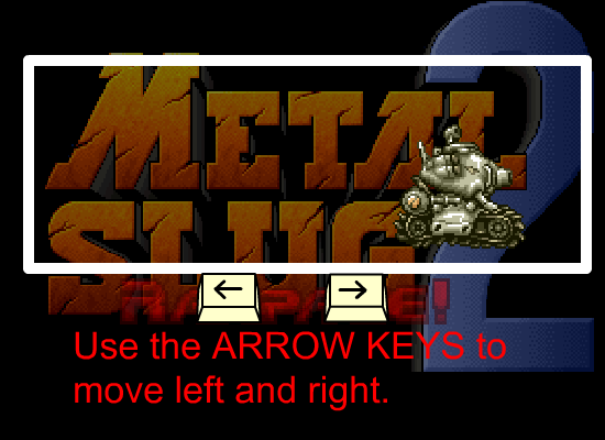Metal Slug Rampage! 2 (Browser) screenshot: The instructions screen