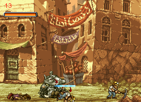 Metal Slug Rampage! 2 (Browser) screenshot: Not even these guys are safe.