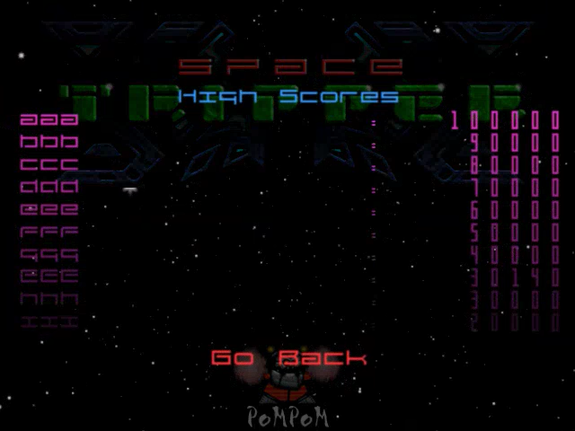 Space Tripper (Windows) screenshot: High scores table