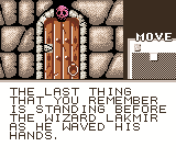 Shadowgate Classic (Game Boy Color) screenshot: Last you remember, the wizard was waiving his hands.