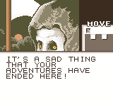 Shadowgate Classic (Game Boy Color) screenshot: Sadly, my adventure has ended.