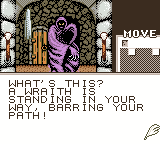 Shadowgate Classic (Game Boy Color) screenshot: A wraith is blocking my way.
