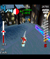 SSX: Out of Bounds (N-Gage) screenshot: Doing some tricks in the air.