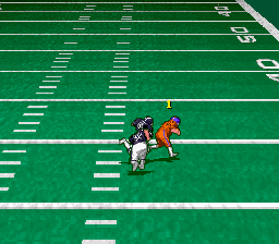 Pro Quarterback (SNES) screenshot: Caught the ball.