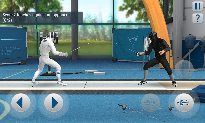 FIE Swordplay (Android) screenshot: Starting with a tutorial