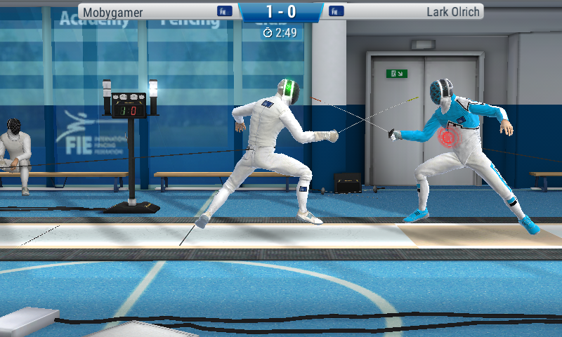 FIE Swordplay (Android) screenshot: Getting a hit