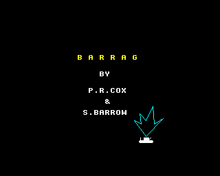 Barrage (BBC Micro) screenshot: Title screen (2)