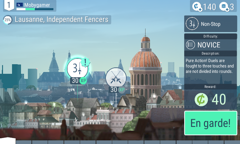 FIE Swordplay (Android) screenshot: Campaign screen