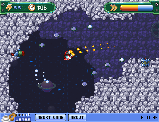 Comet Racer (Browser) screenshot: The goal is straight ahead of me!