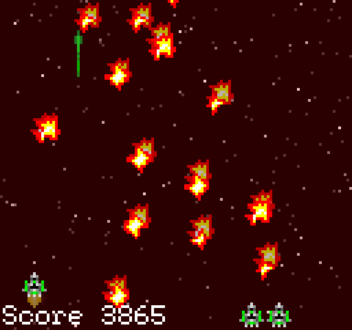 Alien Assault (Windows) screenshot: These fires cannot be taken out, just avoid them.