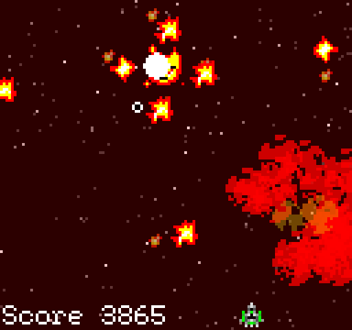Alien Assault (Windows) screenshot: My ship explodes during this boss fight.