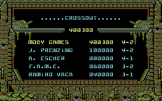X-Out (Commodore 64) screenshot: ... and our name in volatile computer memory. So much for going down in the annals of history.