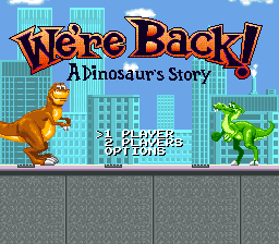 We're Back!: A Dinosaur's Story (SNES) screenshot: Title screen
