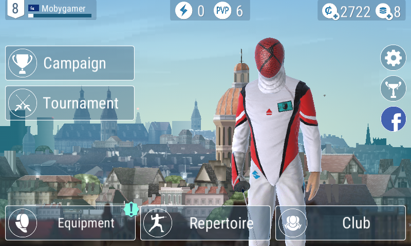 FIE Swordplay (Android) screenshot: Main menu