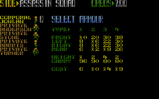Laser Squad (Atari ST) screenshot: Setting up the squad