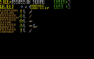 Laser Squad (Atari ST) screenshot: Arming the squad