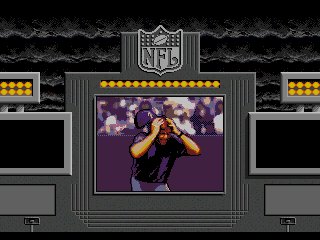 NFL Sports Talk Football '93 Starring Joe Montana (Genesis) screenshot: One more "cutscene". Rainy weather.