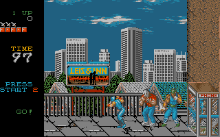 Ninja Gaiden (Atari ST) screenshot: I've only moved two steps and already enemies rushes at me