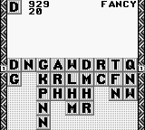 Wordtris (Game Boy) screenshot: The game goes on...