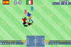International Superstar Soccer (Game Boy Advance) screenshot: Being violent.