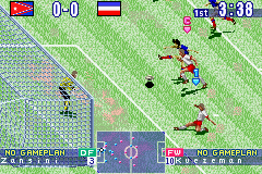 International Superstar Soccer (Game Boy Advance) screenshot: American Allstars (one of the secret teams) vs Yugoslavia.