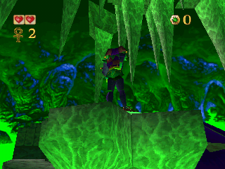 Pandemonium! (PlayStation) screenshot: Fargus floats on a platform