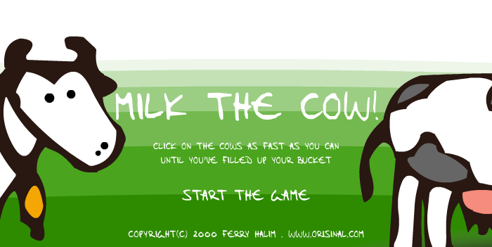 Milk the Cow (Browser) screenshot: Title screen