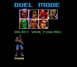 Shaq Fu (SNES) screenshot: Select a fighter.