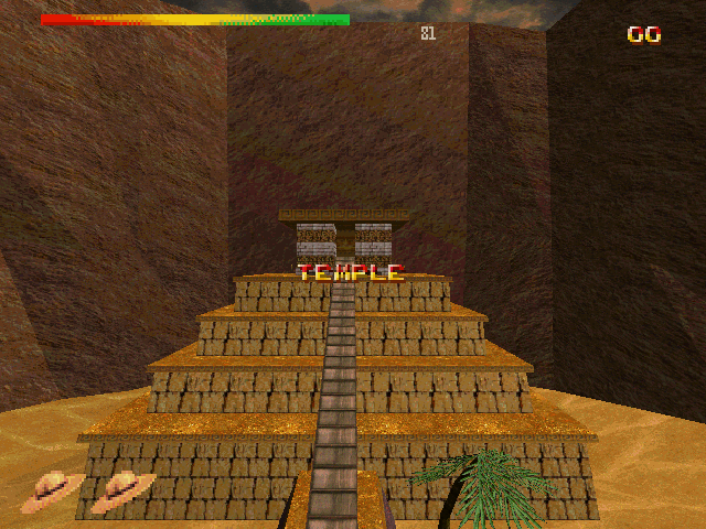 Montezuma's Return (DOS) screenshot: The temple looms ahead...