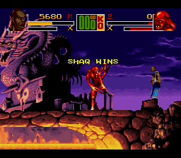 Shaq Fu (SNES) screenshot: But won the match.