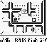 Lock n' Chase (Game Boy) screenshot: Stage 4-2, you can pass through certain walls