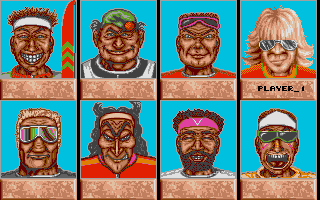 Super Ski II (Atari ST) screenshot: Selecting the Face