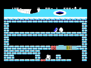 Doki Doki Penguin Land (MSX) screenshot: Push the egg