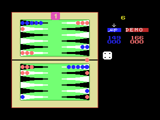 Backgammon (MSX) screenshot: Gameplay