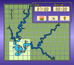 Mark Davis' The Fishing Master (SNES) screenshot: Choose a lake