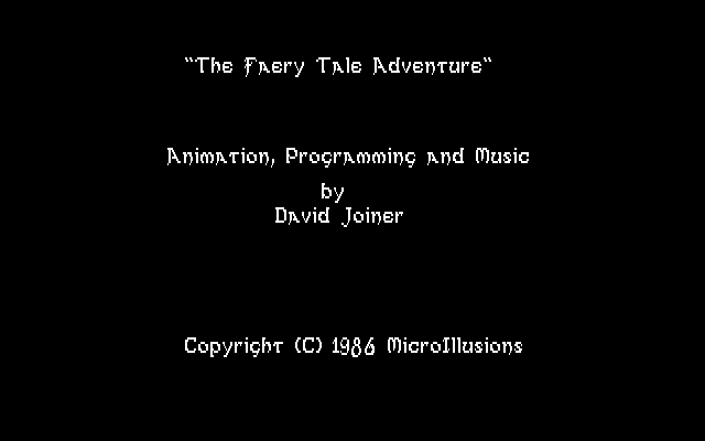 The Faery Tale Adventure: Book I (Amiga) screenshot: Title screen