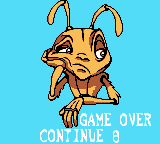 Antz (Game Boy Color) screenshot: I lost but I can continue.