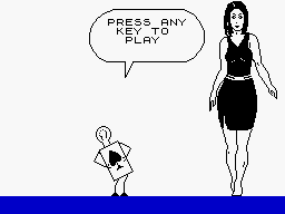 Animated Strip Poker (ZX Spectrum) screenshot: Press any key to play.